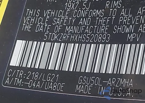 2017 Toyota Highlander Se z USA, uszkodzony, nr VIN 5TDKZRFHXHS520893